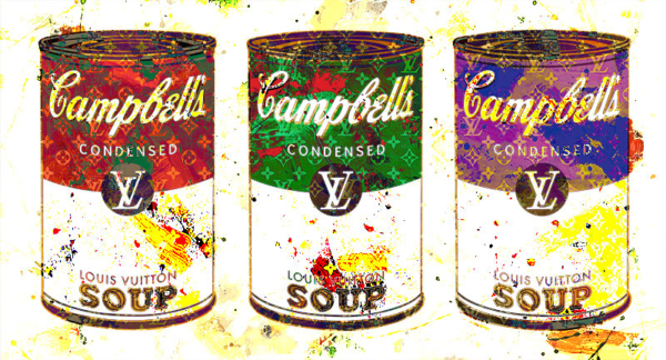 Soup LV Gold Amazing Pop Art Mix Media Painting by Bisca