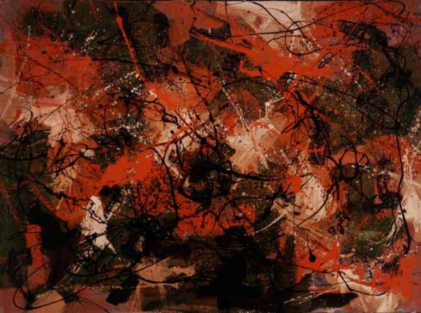 Screams III Stunning Abstract War Painting by Artist Samir Biscevic
