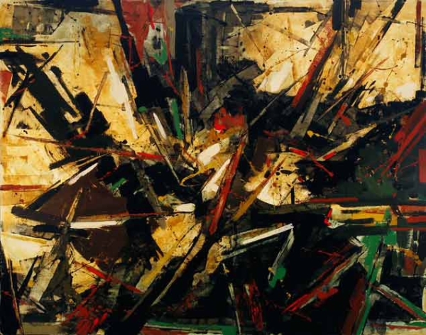 City II Stunning Abstract War Painting by Artist Samir Biscevic
