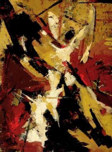 Life and Destruction XXXIV Stunning Abstract War Painting by Artist Samir Biscevic