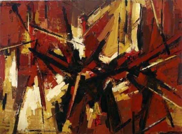 Life and Destruction XXXVII Stunning Original Abstract Painting by Artist Samir Biscevic