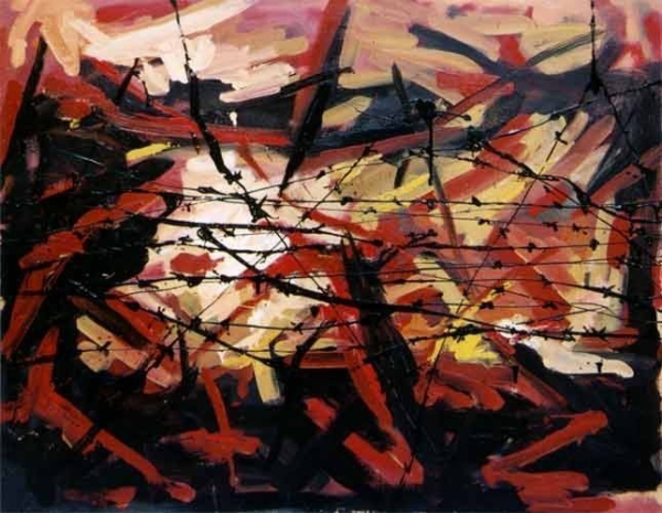 The Siege 3, Original Abstract Painting by Artist Samir Biscevic