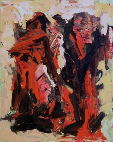 Together IV Stunning Abstract War Painting by Artist Samir Biscevic