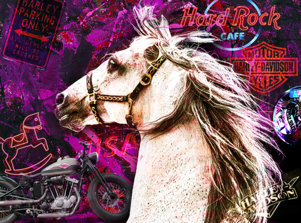 Horse Amazing Pop Art Mix Media Painting by Bisca