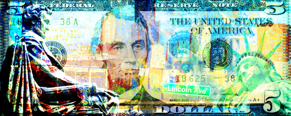 Lincoln in Chicago Beautiful Pop Art Mix Media Painting by Bisca