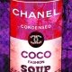 Soup Chanel COCO Purple Amazing Pop Art Mix Media Painting by Bisca
