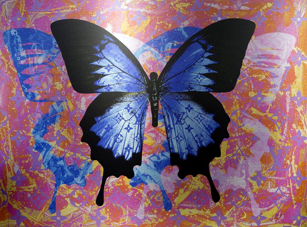 Blue Butterfly Pop Art - Bisca