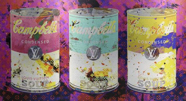 Louis Vuitton Campbells Soup Amazing Pop Art Mix Media on Aluminum by Bisca