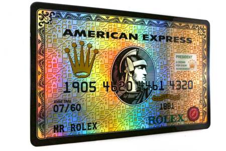 Mr Rolex President, Authentic Original AMEX Art, American Express Mix Media Pop Art Painting by Bisca