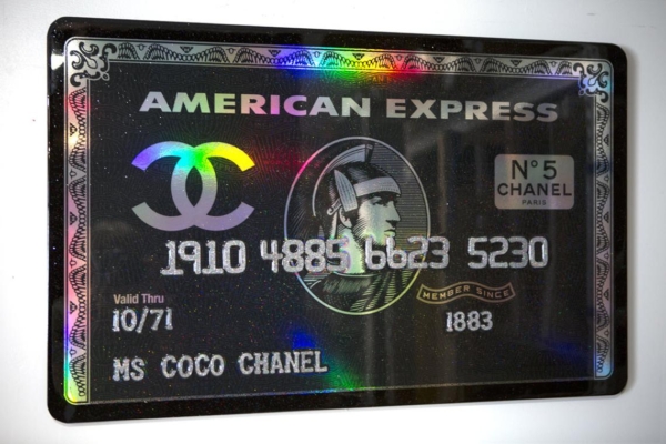Pop Art Painting, Ms Coco Chanel, Amazing AMEX Art, American Express Mix Media Pop Art