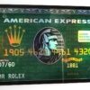 Mr Rolex Green Brushed, Amazing Original AMEX Art, American Express Mix Media Pop Art by Bisca