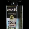 Chanel Pop Art Sculpture, Perfume Black Gold and Holographic Bottle coated with epoxy resin