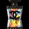 Chanel Pop Art Sculpture, Perfume Black and Holographic Bottle coated with epoxy resin