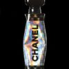 Chanel Pop Art Sculpture, Perfume Black, Gold and Holographic Bottle coated with epoxy resin