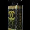 Pop Art Sculpture, Perfume Black, Gold and Holographic Bottle coated with epoxy resin