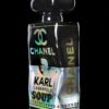 Karl Pop Art Sculpture, Perfume Black, Gold and Holographic Bottle coated with epoxy resin