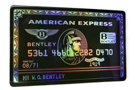 Pop Art Painting Mr Bentley, Authentic Original AMEX Art, American Express Mix Media Pop Art Painting by Bisca