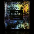 Pop Art Sculpture 15″ Chanel Abstract Luxury Perfume Designer Bottle, POP Art Mix Media Holographic Sculpture