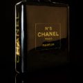 Pop Art Sculpture 15″ Chanel Classic Gold Luxury Perfume Designer Bottle by Bisca, POP Art Mix Media Holographic Sculpture