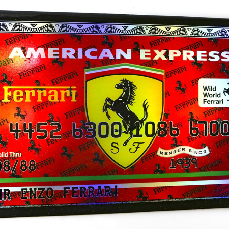 Mr Ferrari, Authentic Original AMEX Art, American Express Mix Media Pop Art Painting by Bisca