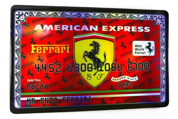 Mr Ferrari, Authentic Original AMEX Art, American Express Mix Media Pop Art Painting by Bisca