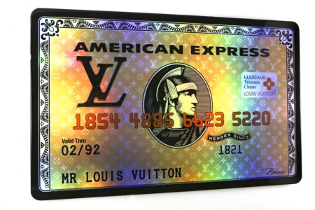 Mr LV, Authentic Original AMEX Art, American Express Mix Media Pop Art Painting by Bisca