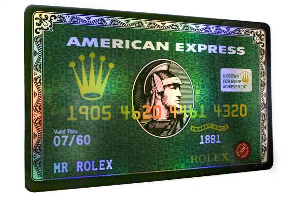 Pop Art Painting Mr Rolex, Amazing Original AMEX Art, American Express Mix Media Pop Art by Bisca