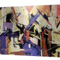 Life and Destruction XXXIX Stunning Abstract War Painting on Aluminum by Samir Biscevic